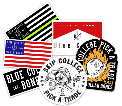 Stickers 6-Pack – Blue Collar Bones