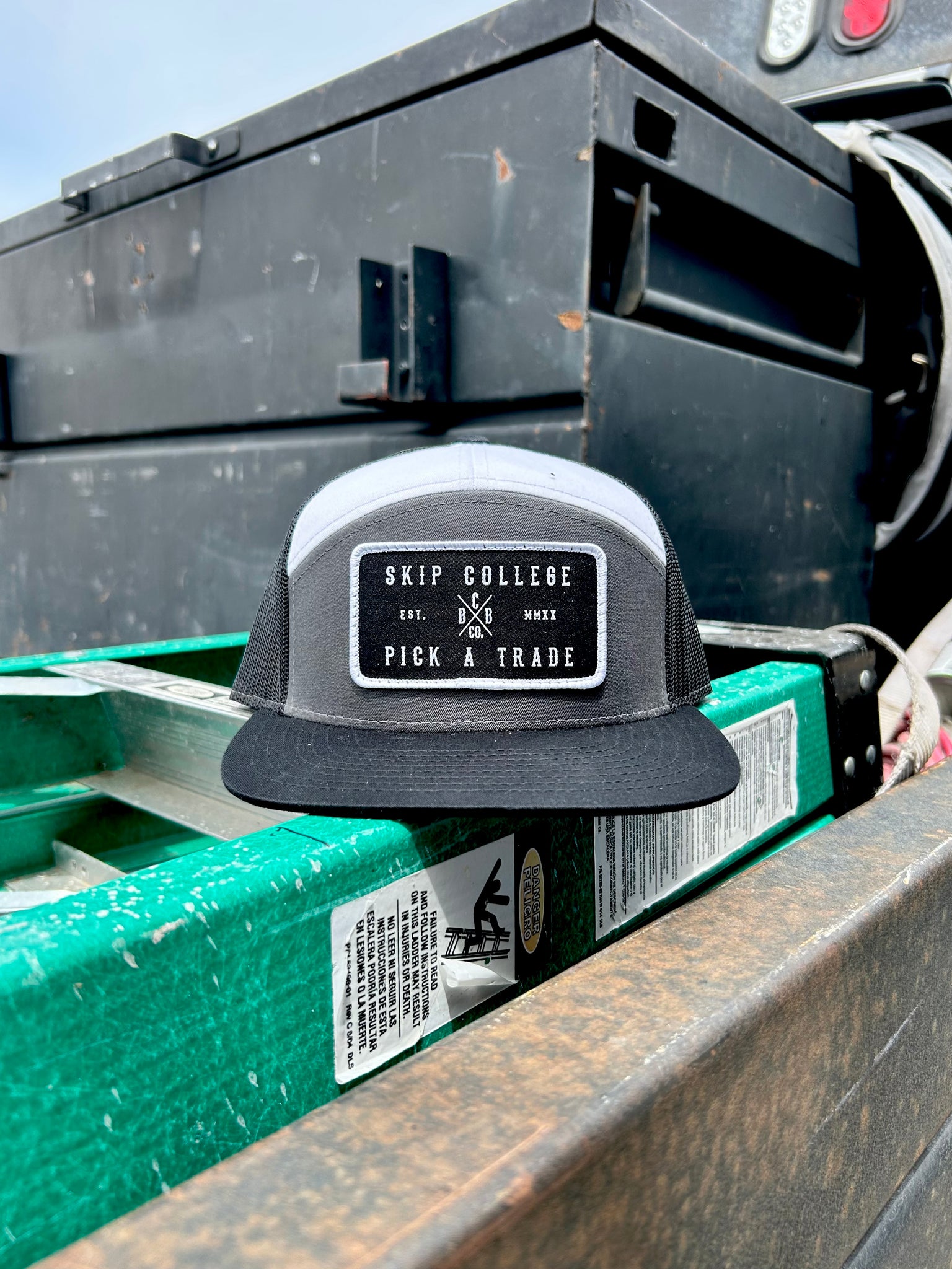 Skip College 7 Panel Patch Hat
